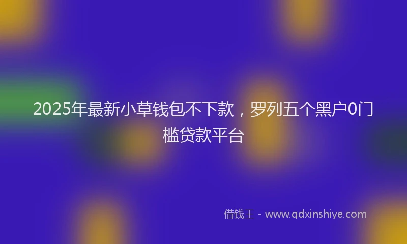 2025年最新小草钱包不下款，罗列五个黑户0门槛贷款平台