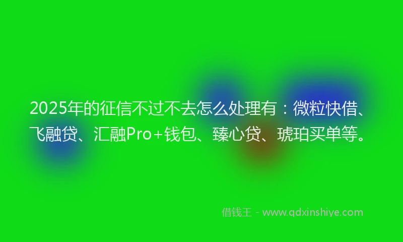 2025年的征信不过不去怎么处理有：微粒快借、飞融贷、汇融Pro+钱包、臻心贷、琥珀买单等。
