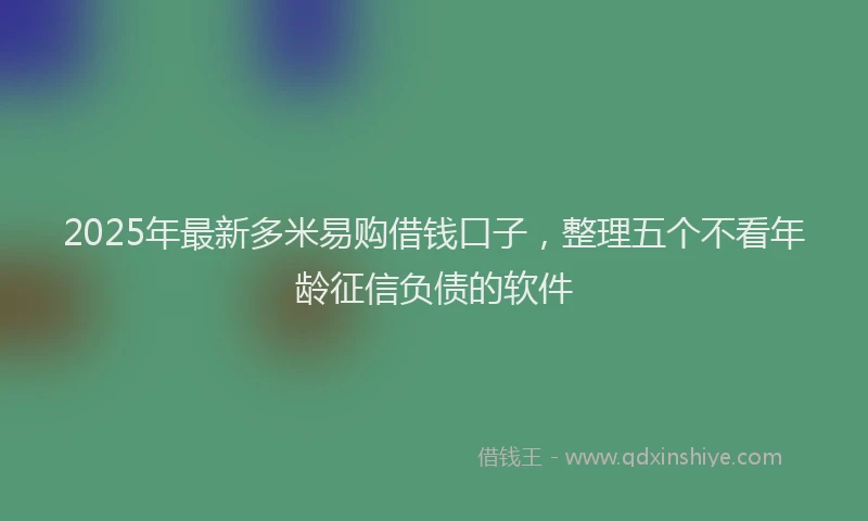 2025年最新多米易购借钱口子，整理五个不看年龄征信负债的软件