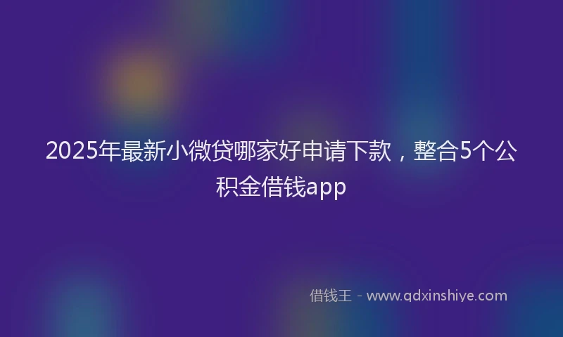 2025年最新小微贷哪家好申请下款，整合5个公积金借钱app