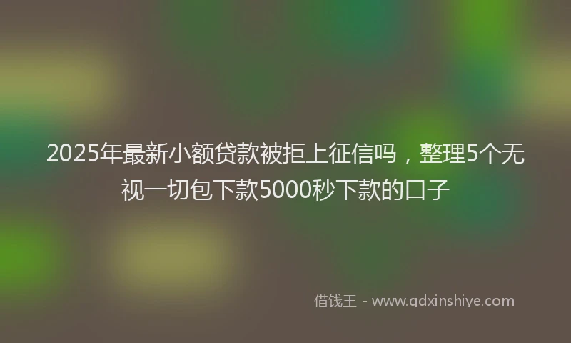 2025年最新小额贷款被拒上征信吗，整理5个无视一切包下款5000秒下款的口子