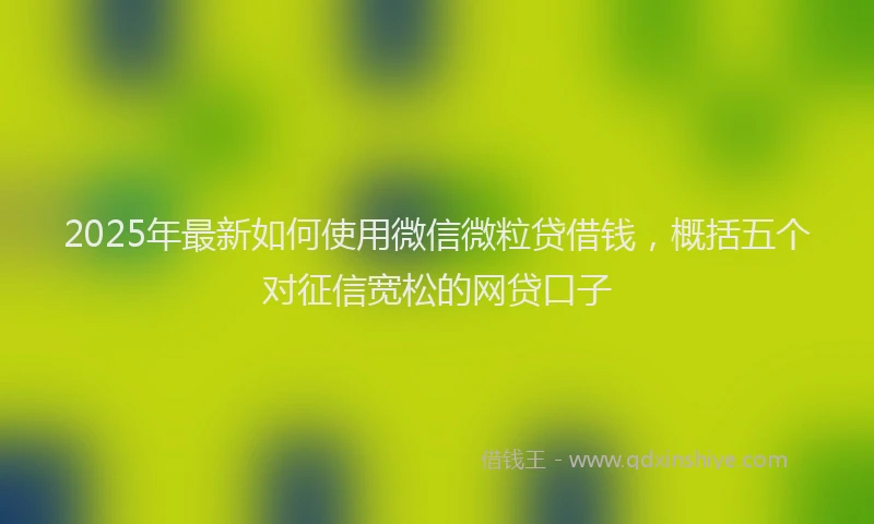 2025年最新如何使用微信微粒贷借钱，概括五个对征信宽松的网贷口子