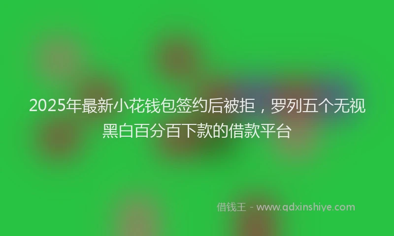 2025年最新小花钱包签约后被拒，罗列五个无视黑白百分百下款的借款平台
