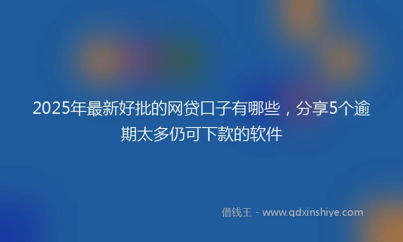 2025年最新好批的网贷口子有哪些，分享5个逾期太多仍可下款的软件