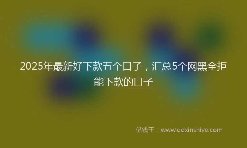2025年最新好下款五个口子，汇总5个网黑全拒能下款的口子