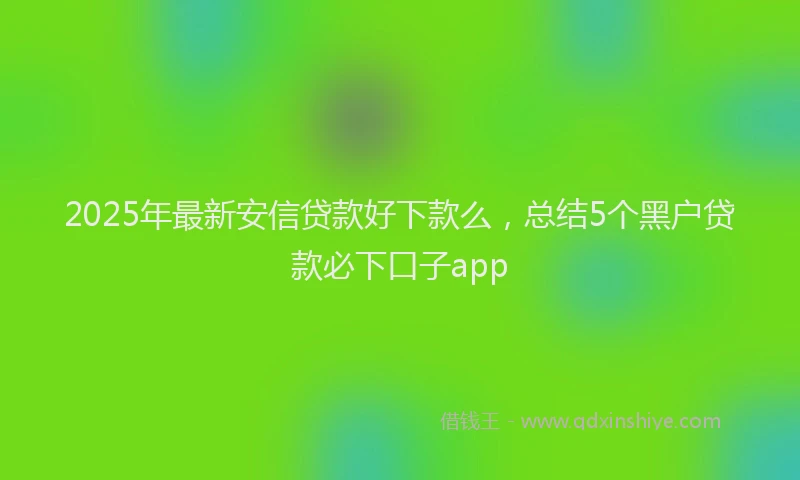 2025年最新安信贷款好下款么，总结5个黑户贷款必下口子app