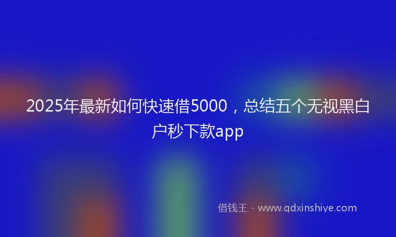 2025年最新如何快速借5000，总结五个无视黑白户秒下款app