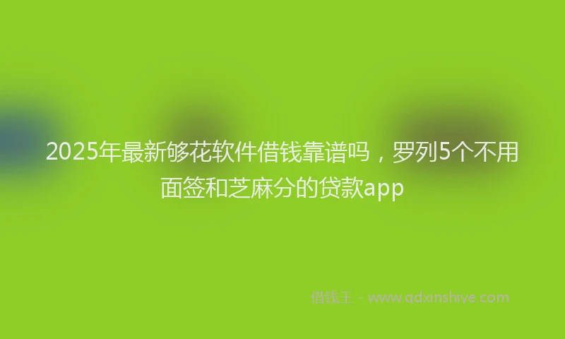 2025年最新够花软件借钱靠谱吗，罗列5个不用面签和芝麻分的贷款app