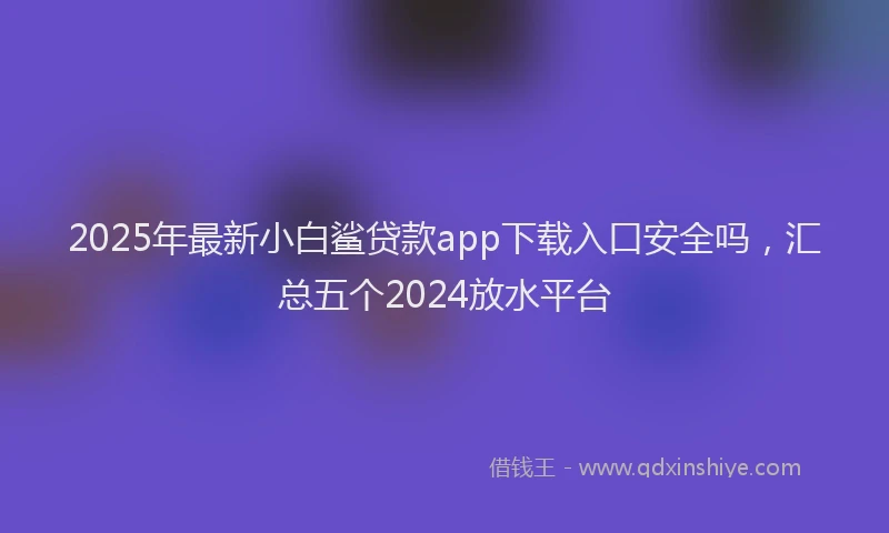 2025年最新小白鲨贷款app下载入口安全吗，汇总五个2024放水平台