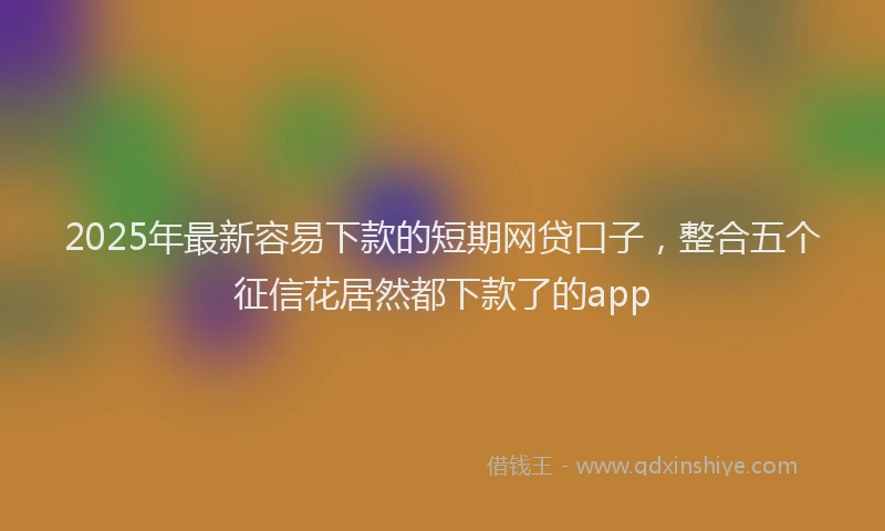 2025年最新容易下款的短期网贷口子，整合五个征信花居然都下款了的app