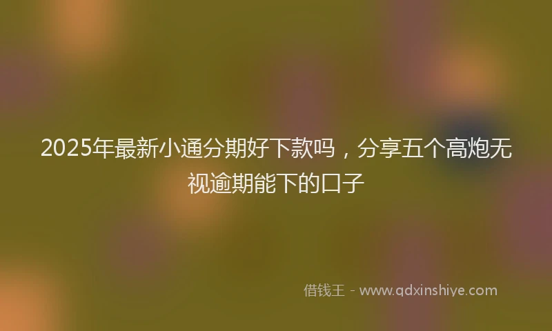 2025年最新小通分期好下款吗，分享五个高炮无视逾期能下的口子