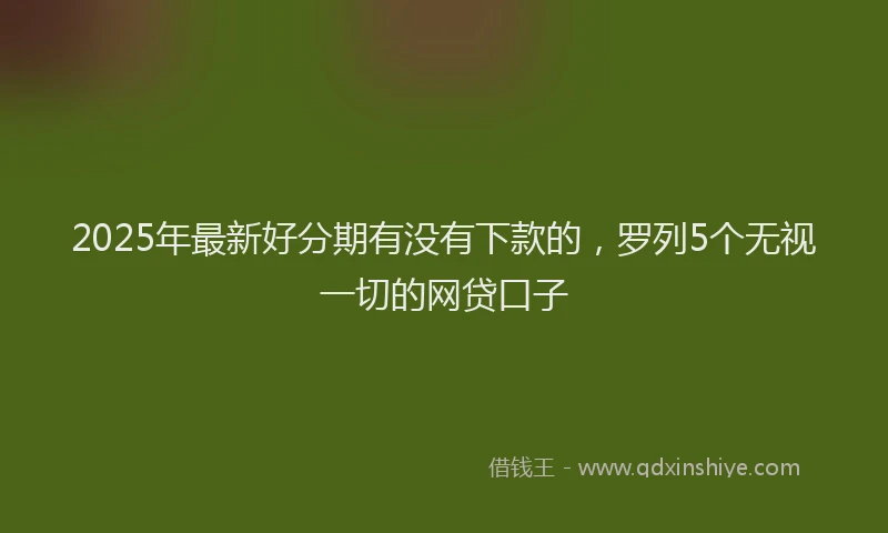 2025年最新好分期有没有下款的，罗列5个无视一切的网贷口子