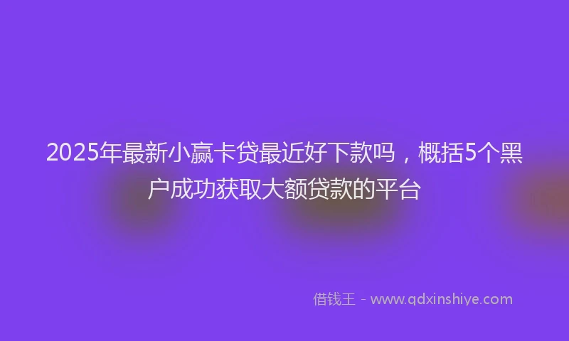2025年最新小赢卡贷最近好下款吗，概括5个黑户成功获取大额贷款的平台