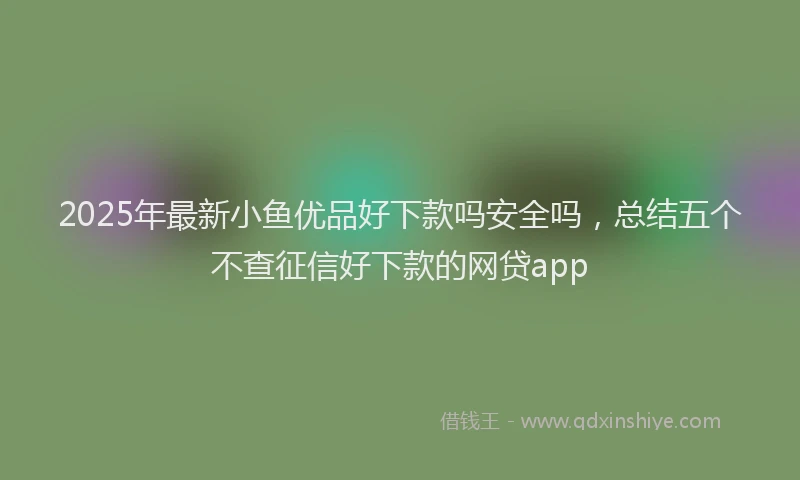 2025年最新小鱼优品好下款吗安全吗，总结五个不查征信好下款的网贷app