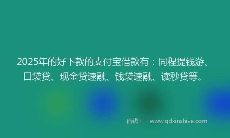 2025年的好下款的支付宝借款有：同程提钱游、口袋贷、现金贷速融、钱袋速融、读秒贷等。