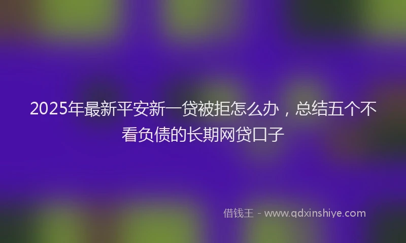 2025年最新平安新一贷被拒怎么办，总结五个不看负债的长期网贷口子