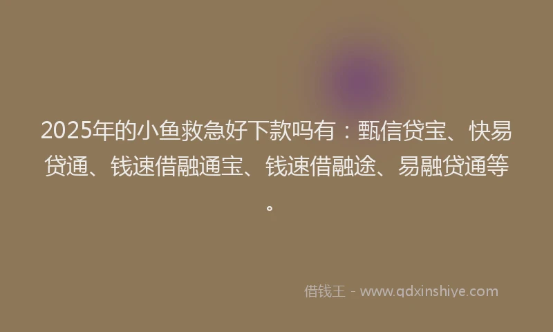 2025年的小鱼救急好下款吗有：甄信贷宝、快易贷通、钱速借融通宝、钱速借融途、易融贷通等。