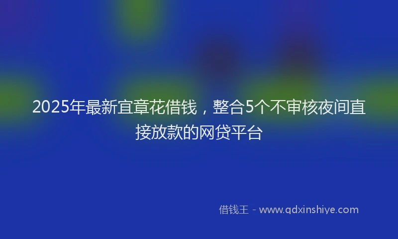 2025年最新宜章花借钱，整合5个不审核夜间直接放款的网贷平台