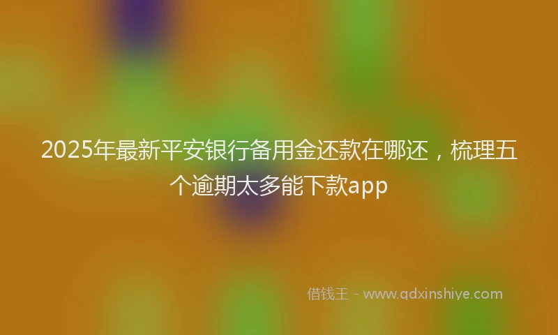 2025年最新平安银行备用金还款在哪还，梳理五个逾期太多能下款app