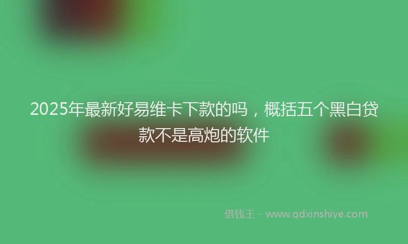 2025年最新好易维卡下款的吗，概括五个黑白贷款不是高炮的软件