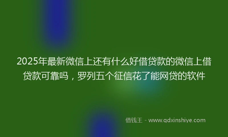 2025年最新微信上还有什么好借贷款的微信上借贷款可靠吗，罗列五个征信花了能网贷的软件