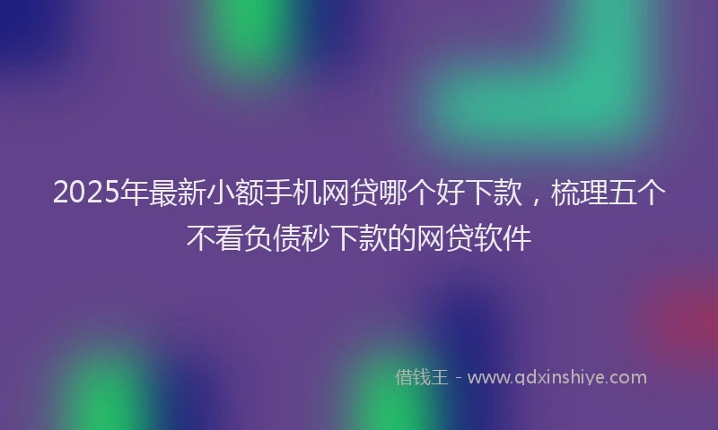 2025年最新小额手机网贷哪个好下款，梳理五个不看负债秒下款的网贷软件