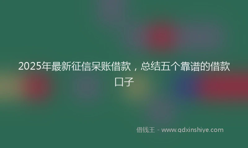 2025年最新征信呆账借款，总结五个靠谱的借款口子