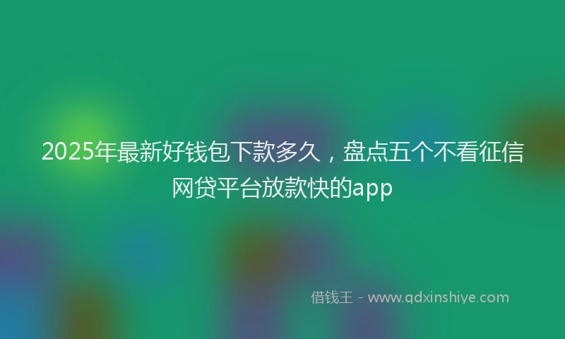 2025年最新好钱包下款多久，盘点五个不看征信网贷平台放款快的app
