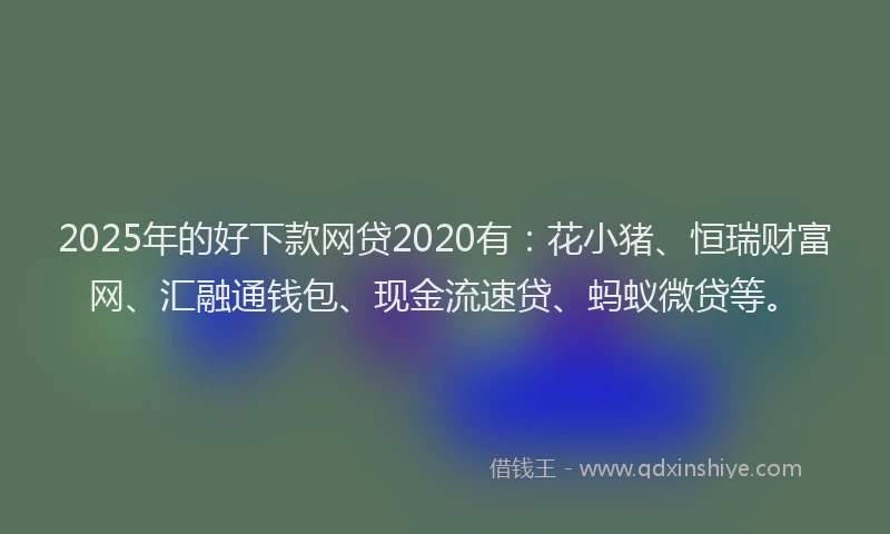 2025年的好下款网贷2020有：花小猪、恒瑞财富网、汇融通钱包、现金流速贷、蚂蚁微贷等。