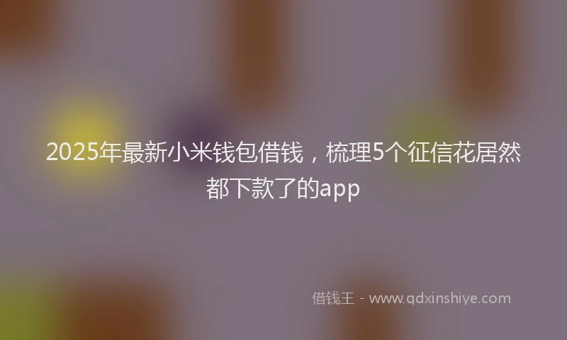2025年最新小米钱包借钱，梳理5个征信花居然都下款了的app