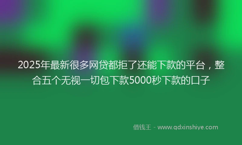 2025年最新很多网贷都拒了还能下款的平台，整合五个无视一切包下款5000秒下款的口子