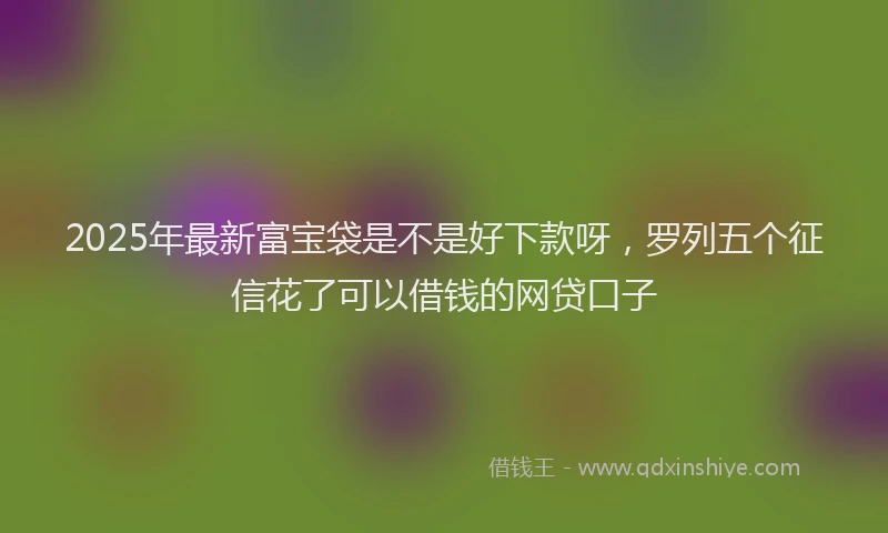 2025年最新富宝袋是不是好下款呀，罗列五个征信花了可以借钱的网贷口子