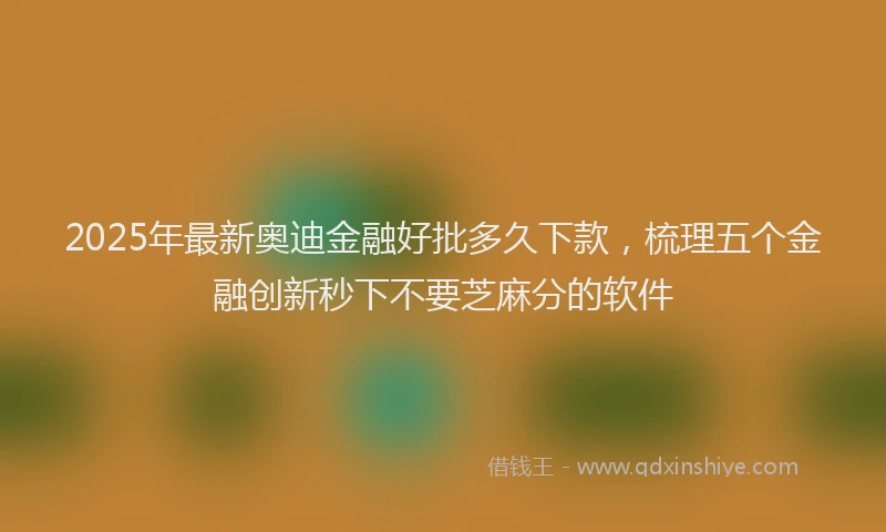 2025年最新奥迪金融好批多久下款，梳理五个金融创新秒下不要芝麻分的软件