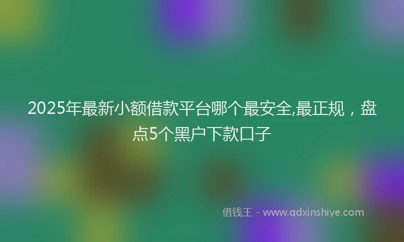 2025年最新小额借款平台哪个最安全,最正规，盘点5个黑户下款口子