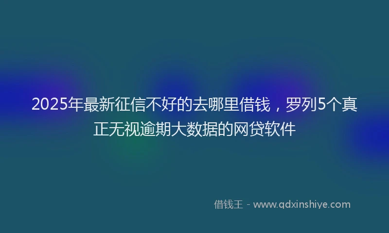 2025年最新征信不好的去哪里借钱，罗列5个真正无视逾期大数据的网贷软件