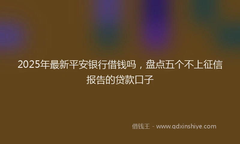 2025年最新平安银行借钱吗，盘点五个不上征信报告的贷款口子