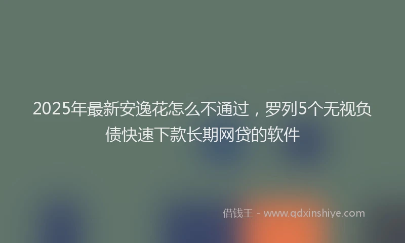 2025年最新安逸花怎么不通过，罗列5个无视负债快速下款长期网贷的软件