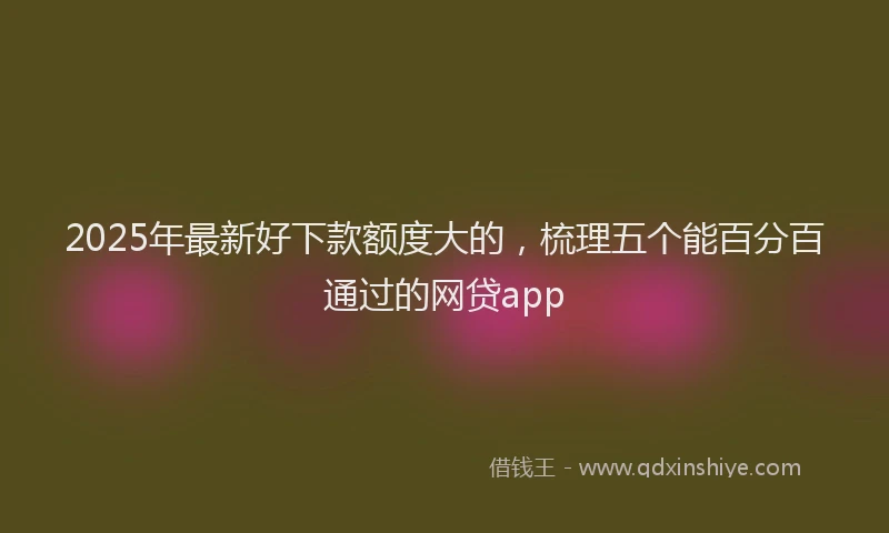 2025年最新好下款额度大的，梳理五个能百分百通过的网贷app