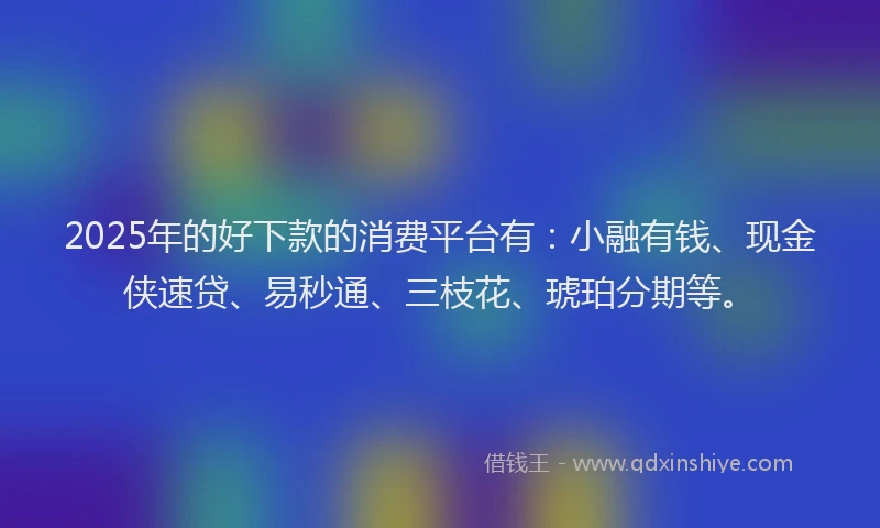 2025年的好下款的消费平台有：小融有钱、现金侠速贷、易秒通、三枝花、琥珀分期等。