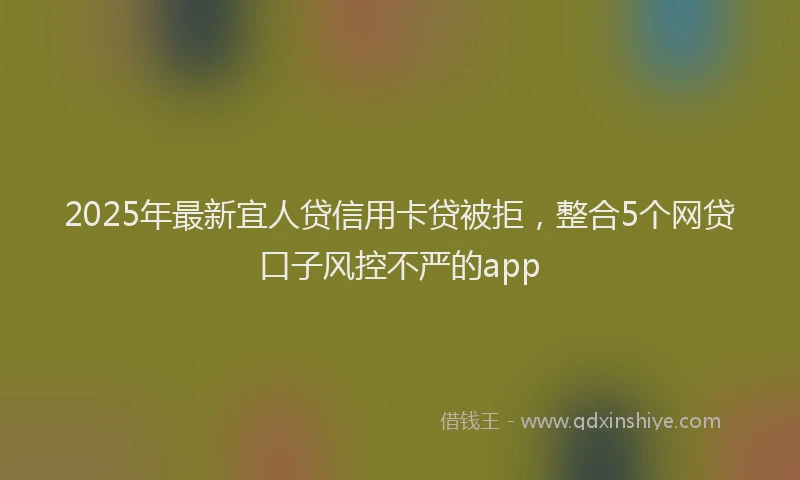 2025年最新宜人贷信用卡贷被拒，整合5个网贷口子风控不严的app