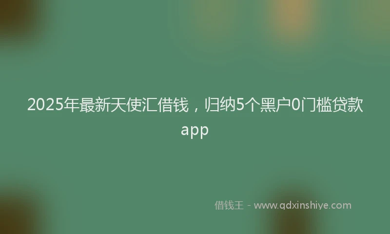 2025年最新天使汇借钱，归纳5个黑户0门槛贷款app