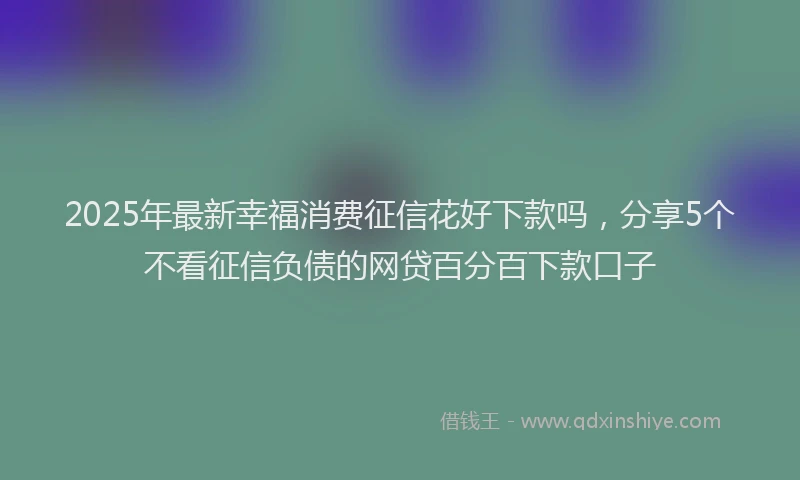 2025年最新幸福消费征信花好下款吗，分享5个不看征信负债的网贷百分百下款口子