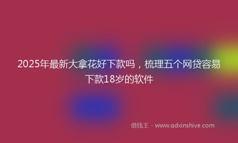 2025年最新大拿花好下款吗，梳理五个网贷容易下款18岁的软件