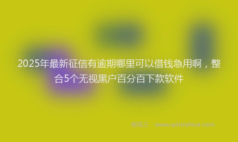 2025年最新征信有逾期哪里可以借钱急用啊，整合5个无视黑户百分百下款软件