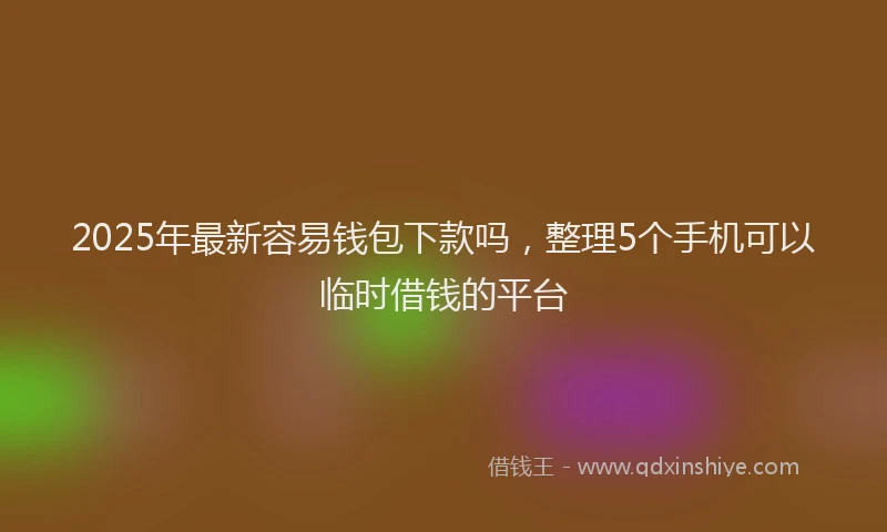 2025年最新容易钱包下款吗，整理5个手机可以临时借钱的平台