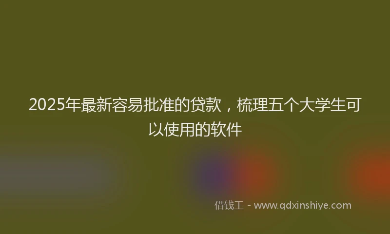 2025年最新容易批准的贷款，梳理五个大学生可以使用的软件