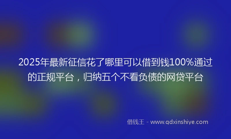 2025年最新征信花了哪里可以借到钱100%通过的正规平台，归纳五个不看负债的网贷平台