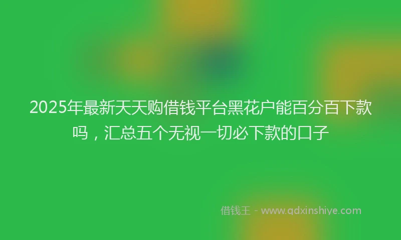 2025年最新天天购借钱平台黑花户能百分百下款吗，汇总五个无视一切必下款的口子