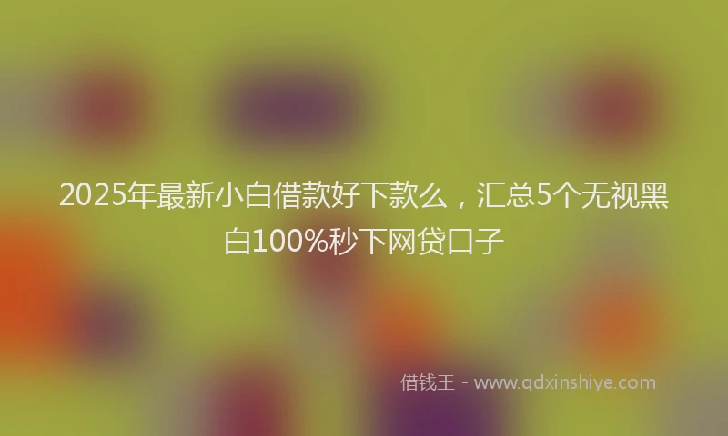 2025年最新小白借款好下款么，汇总5个无视黑白100%秒下网贷口子