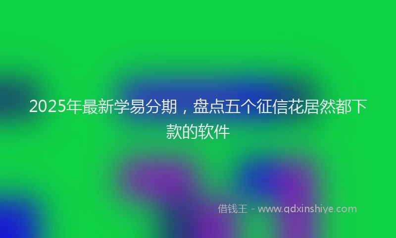 2025年最新学易分期，盘点五个征信花居然都下款的软件